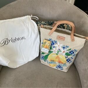 Brighton Bella Vita Embroidered Canvas Medium Messenger Bag